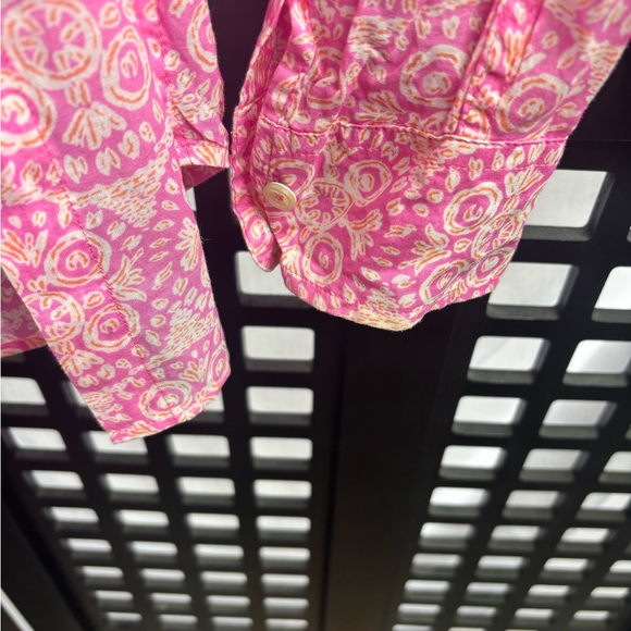 💗 Talbots Pink Patterned Cotton Button Down Shirt Lightweight Small 💗 - Picture 6 of 16